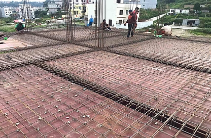 Vorbereitung der Bodenplatte vom Jodane Kinderhaus in Nepal 