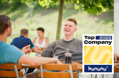 Die Arbeitgeber-Bewertungsplattform kununu hat uns 2022 als Top Company ausgezeichnet. Die Grundlage für die Auszeichnung sind unsere guten Bewertungen auf der Plattform. 