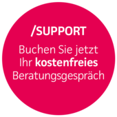 Störer - Support "Buchen Sie jetzt Ihr kostenfreies Beratungsgespräch"