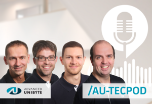 AU-TecPod Foto von Adrian Jopp, Benjamin Nill, Yannick Schneider und Michael Drüing von AU